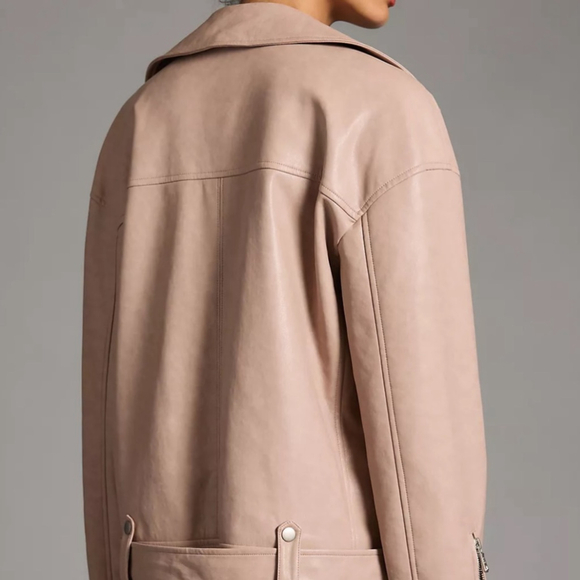 SOLD Avec Les Filles X Anthropologie Oversized Faux Leather Moto Jacket Large - Picture 2 of 15